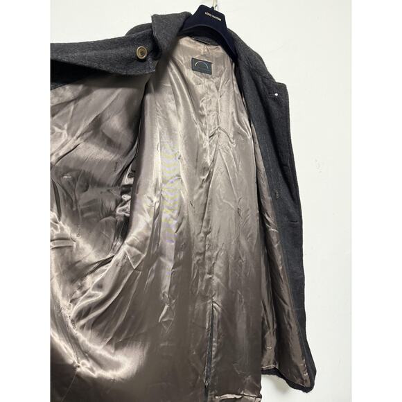 Bogner Coat woman Large Charcoal Belted Overcoat Made in West Germany - Picture 8 of 16